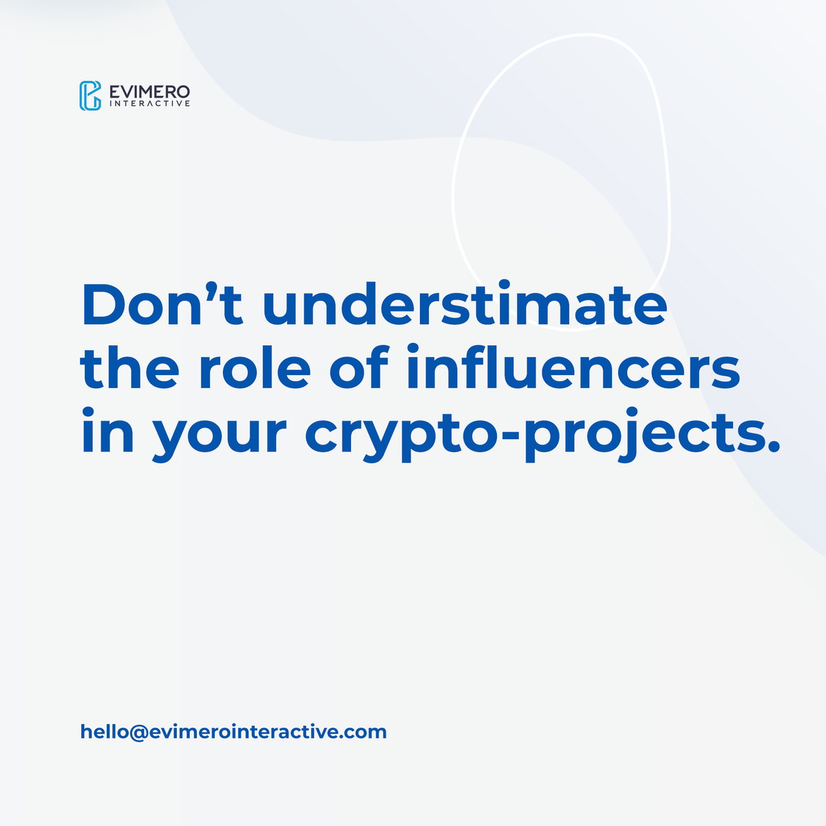 evimerointeract's tweet photo. Not only do influencers bring attention to your campaign but they also provide in-depth knowledge about what your projects. 

#EvimeroInteractive https://t.co/1ZF4yHemb3