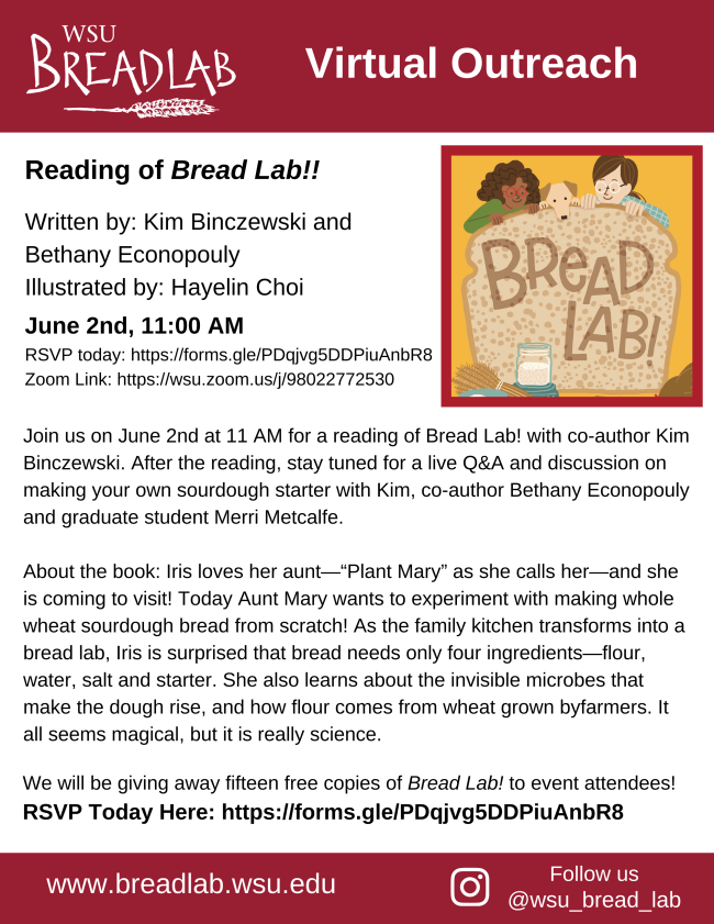 ReadersToEaters's tweet image. Fun bk reading, Q&amp;amp;A &amp;amp; #sourdough activity w #BreadLab authors Dr.BethanyEconopouly &amp;amp; KimBinczewski. 6/2 @11 PST. Sign up bit.ly/3wMkhwN. #WSUBreadLab #WholeWheat #Fermentation #FoodLiteracy #FoodScience #STEM #ScienceEducation #FarmToSchool #AgClassroom #AgLiteracy #AITC