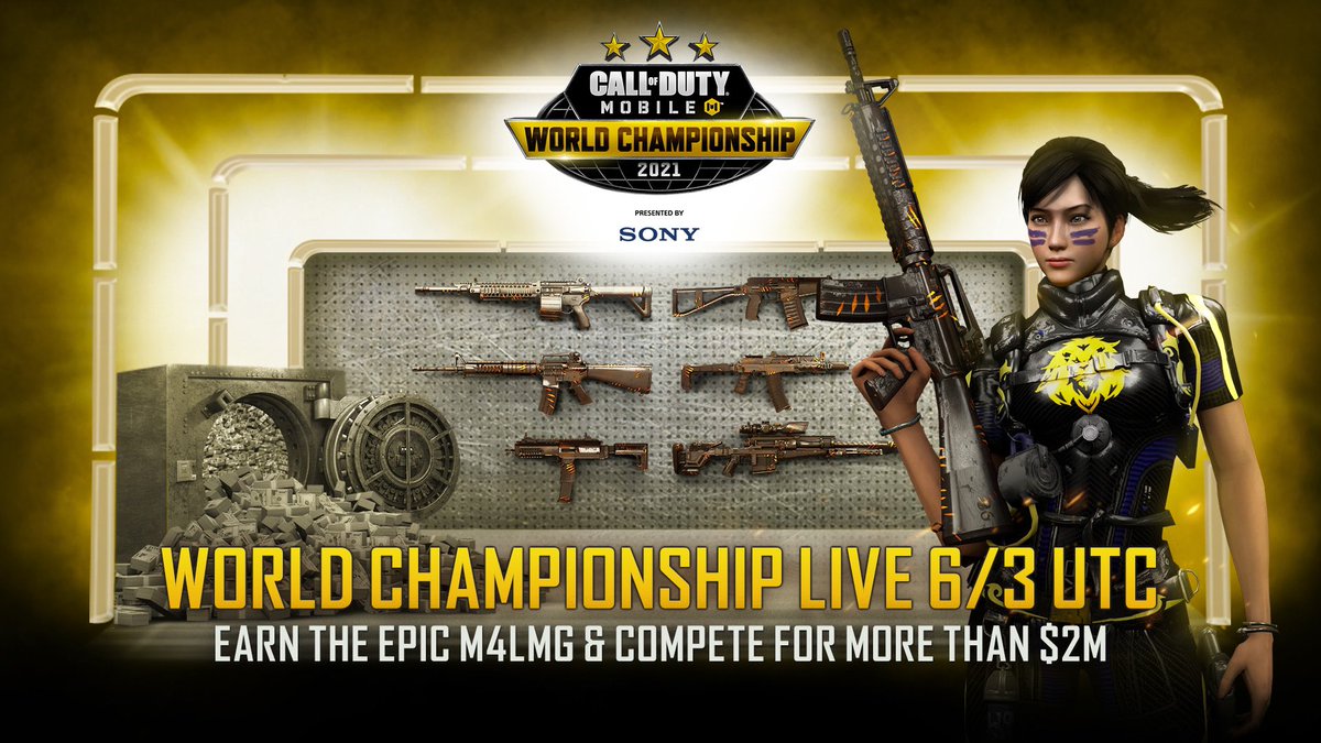 CODMobileLATAM's tweet photo. 💪 Obtén recompensas épicas cada fin de semana elegible del #CODMobile World Championship 2021:

💥 M4LMG - Playmaker
👩🏆 Manta Ray - 2021 MVP – Diseño en colaboración con @Ferg, @RealBobbyPlays y @Hawksnest

☝ ¡La etapa 1, semana 1 empezará el 02/06 a las 7PM CDT! 

#WeAreCODM https://t.co/bUBuTQFLbc