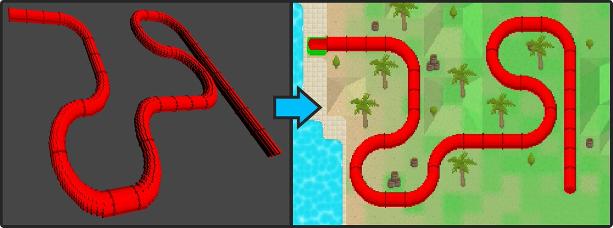PixelWaterPark's tweet photo. More progress on integrating voxel models into the game's 2D top down style!

#IndieDev #MadeWithUnity #PixelWaterPark 🌊 https://t.co/V5GB5x8HGZ