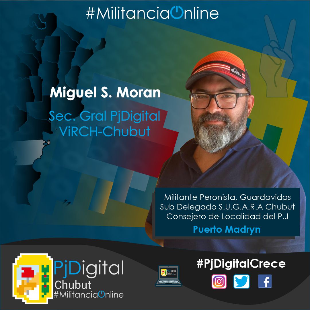 pjdigitalchubut's tweet photo. #PJDReferentes Regionales #PjDigital #Chubut Miguel Moran @tuku74argentina Sec. Gral. de #VIRCH @PJDigitalPMY
"Tenemos que volver a reconstruir el espacio de los militantes, de los cuadros, tenemos que volver a valorar la política..." (N. Kirchner)
@PJDigitalAR
#PjDigitalCrece https://t.co/lJwhTE6Gzq