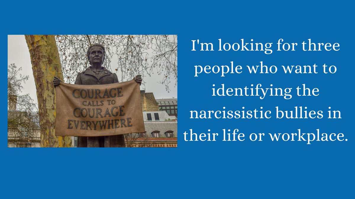 I am  good at helping people do identify the behaviours of narcissistic bullies in order to gain more and control over the situation.

I’m gifting free coaching sessions this week.If you know change is possible, but you need extra insight,  type “YES” in the comments or DM me