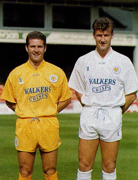 LCFCprogs's tweet photo. #ChangeStrip 🦊 #FoxFashion
#GaryMills and @SteveWalsh5 looking resplendent in the Fosse Gold and white of #FoxLeisure...
#LCFC #SteveWalsh https://t.co/5eZLvvPYpM