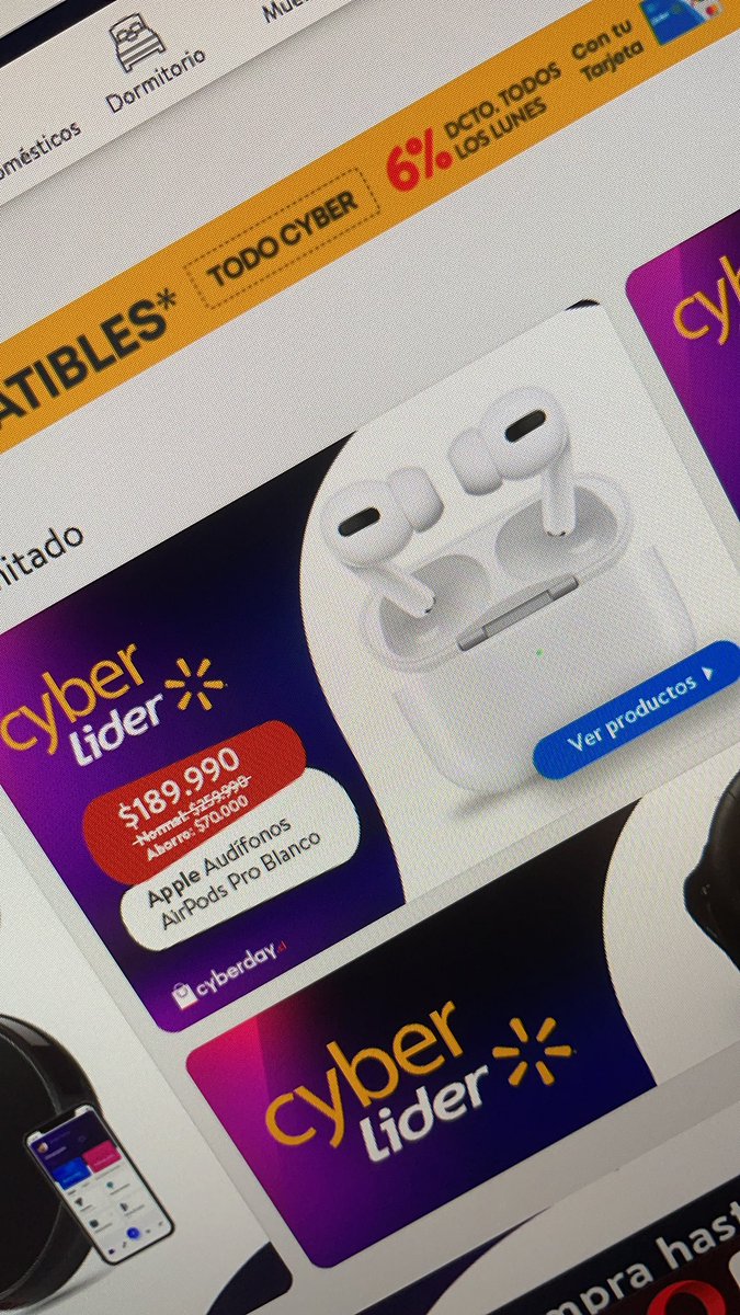 enzovidal's tweet photo. Muy buen precio #airpodsPro #CyberDay2021 https://t.co/wBaNFOYny0 https://t.co/QSTyRIMBO9