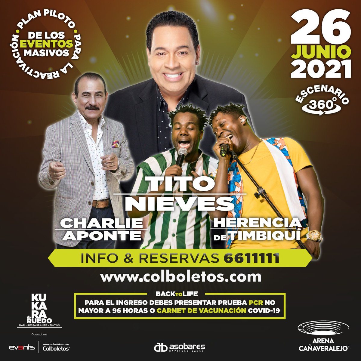 Colboletos's tweet photo. 🎉🎉 BACK TO LIFE 🎉🎉
Después de 15 Meses de esperar y aguantar tantos obstáculos. Hoy tenemos la oportunidad de volver a empezar.
👇 Adquiere Tus Entradas Aquí 👇
https://t.co/jx5sQWWUap
#colboletos
#TuEntradaALosMejoresEventos https://t.co/hLyav3ZfBw