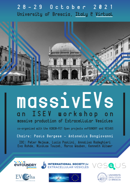 IsevOrg's tweet photo. Are you ready for an in-person meeting? ISEV is! massivEVs is a Workshop all about producing large amounts of #ExtracellularVesicles. 28-29 Oct in Brescia, Italy. Apply by 11:59 PM EDT on June 1st if interested: https://t.co/YcSrcrpK3X https://t.co/GbbtALk9MF