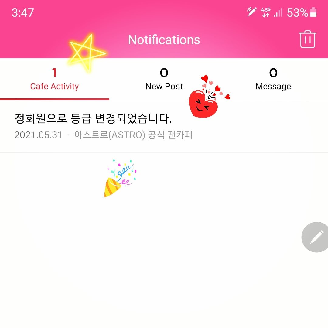 prue_25's tweet image. #LevelUpSuccess Wiiiii, luego de tratar por 6 meses por fin me aceptaron en el fancafe de #ASTRO tras ser rechazada tantas veces, soy muy feliz 😭