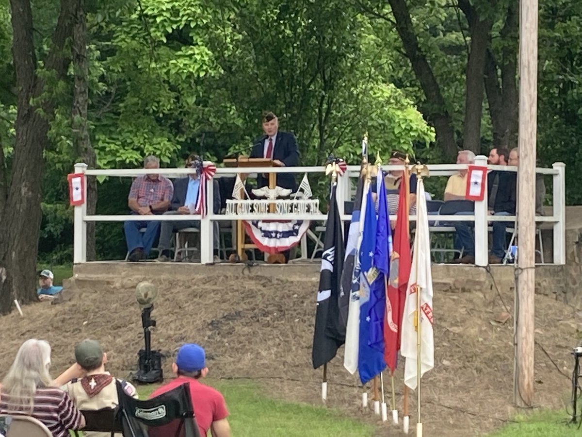 Great to hear Lt Gov Tim Griffin speak at the Hartford area God &amp; Country Memorial Day service. Good crowd &amp; greatly encouraged to see all the young people.