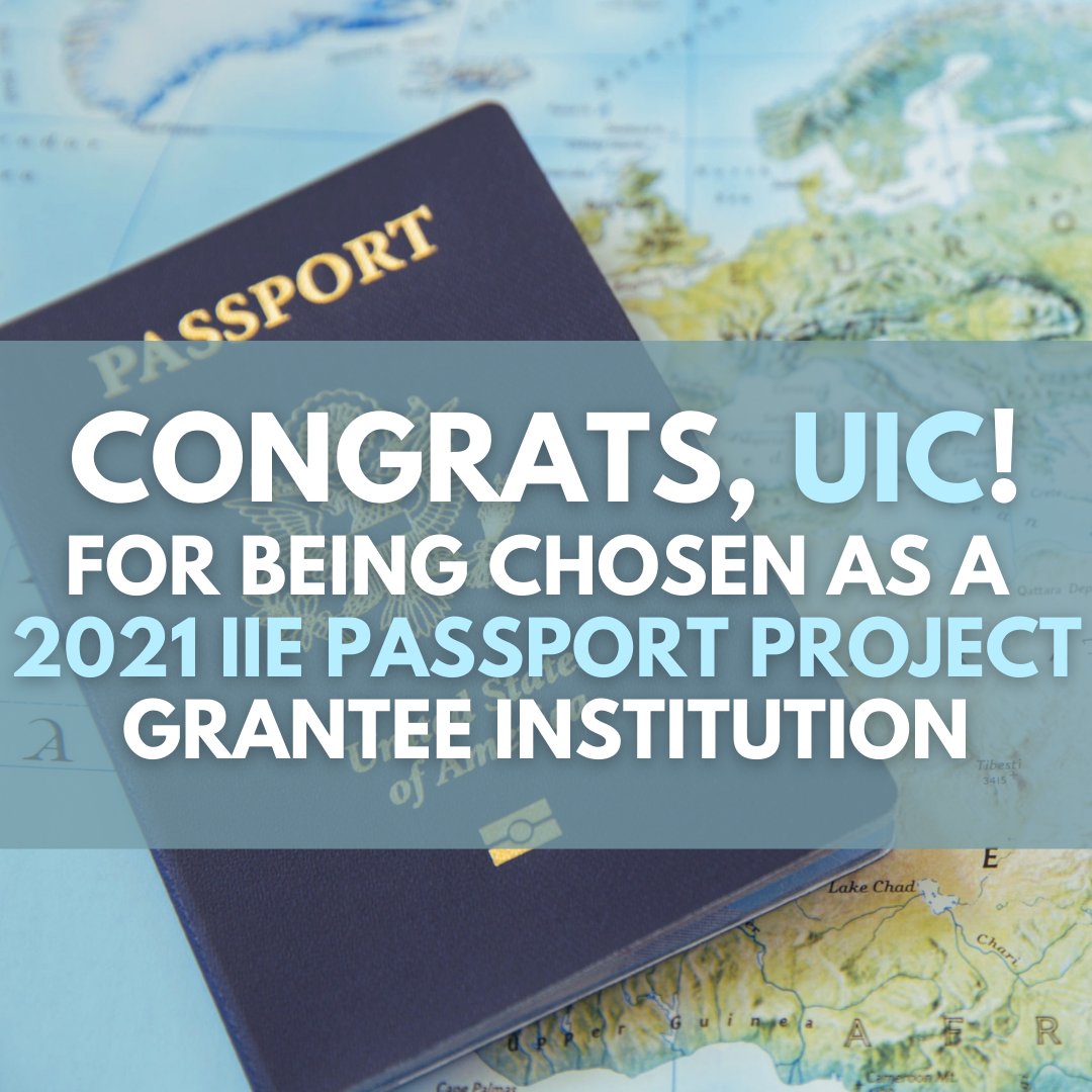UIC_OGE's tweet photo. OGE and @UIC_SAO are proud to announce that UIC has been chosen as a 2021 IIE Passport Project grantee institution. Through this, UIC will be able to lift the financial burden and help students obtain their U.S. passport. To learn more: https://t.co/reiFWj5ssC #GoGlobalUIC https://t.co/4JLsPdDr4f