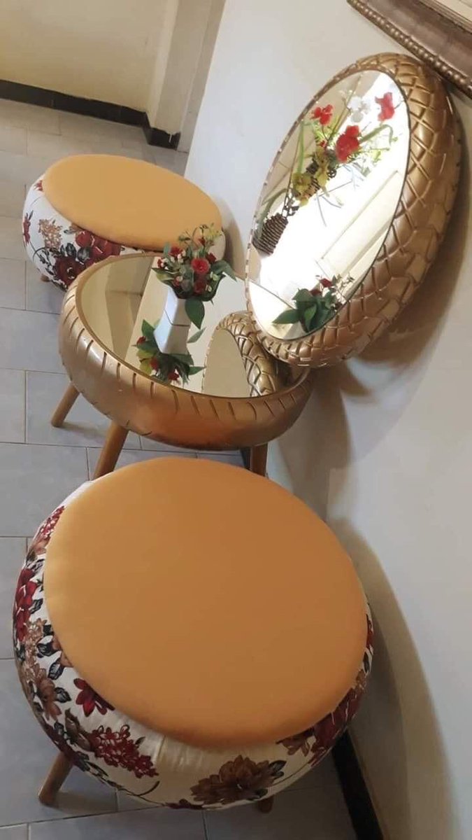 joy_zelda's tweet photo. Her name is @Retyredglam she uses tyres to such beautiful Furniture 
Lets make her trend
#TheQueenMzansi 
#gomoramzansi 
#SkeemSaam 
Malusi Gigaba 
Chicken Licken 
#malema
#PanAfricanParliament 
Cassper 
Boohle
#Siyathandana 
#SweetAndShort2 https://t.co/xzyVY7q4pB