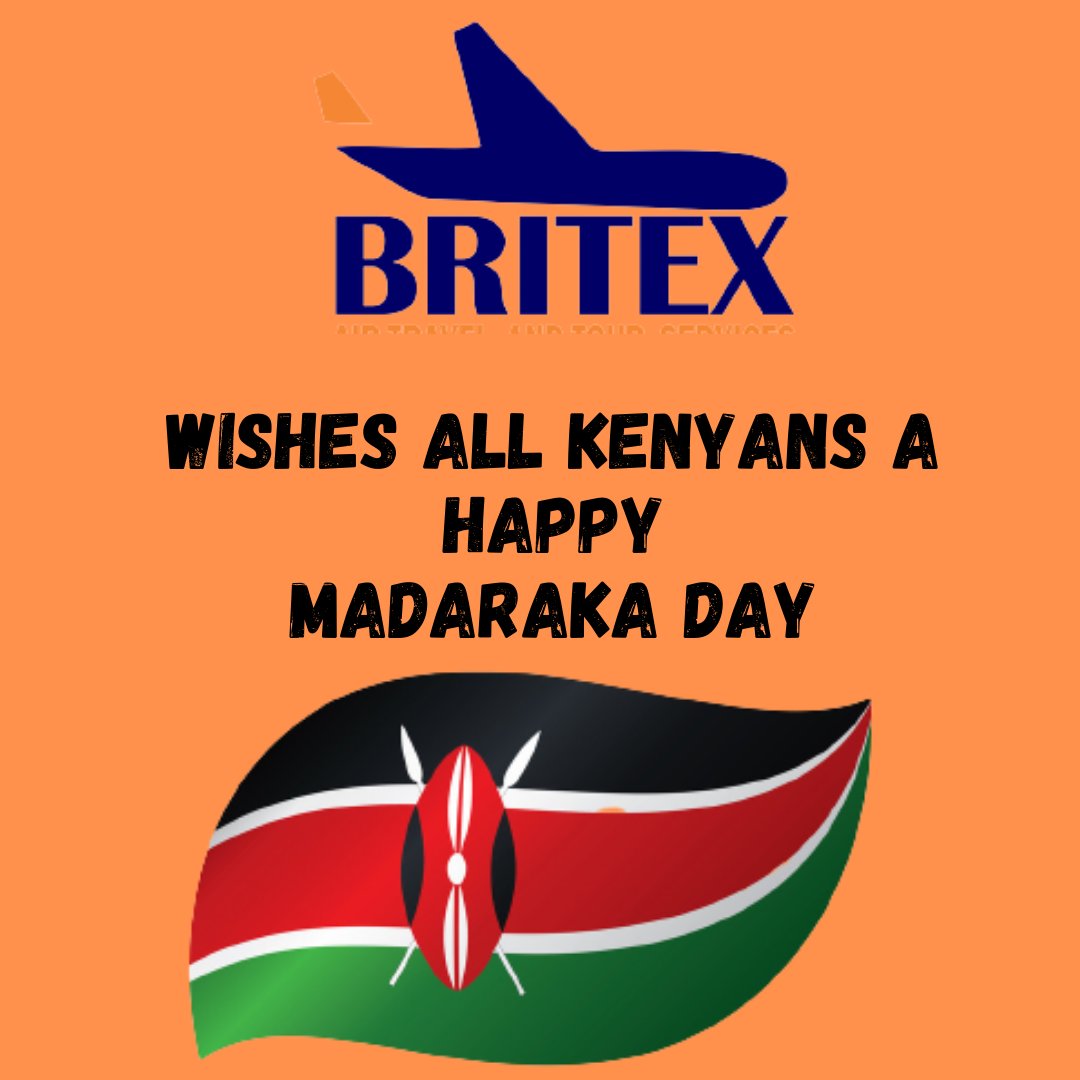 We at Britex Tours and Travel wishes all Kenyans a Happy Madaraka Day.

#MadarakaDay #MadarakaInKisumu #Britextoursandtravel