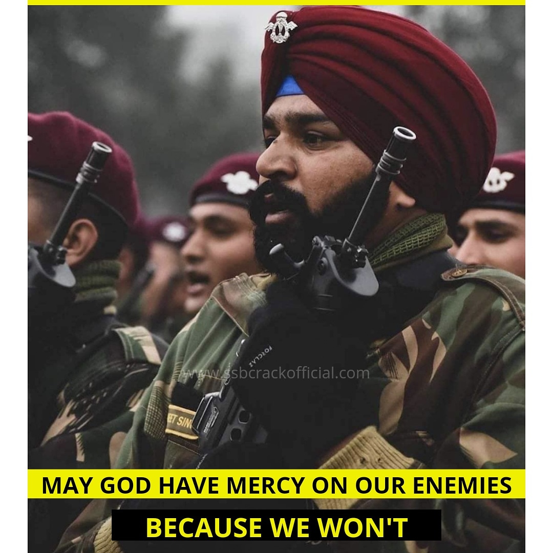 SSB_Crack's tweet image. God Have Mercy On Our Enemies, Because We won&apos;t ⚔️🇮🇳.
Follow us @SSB_Crack 
#ssbcrack_official #paraspecialforces