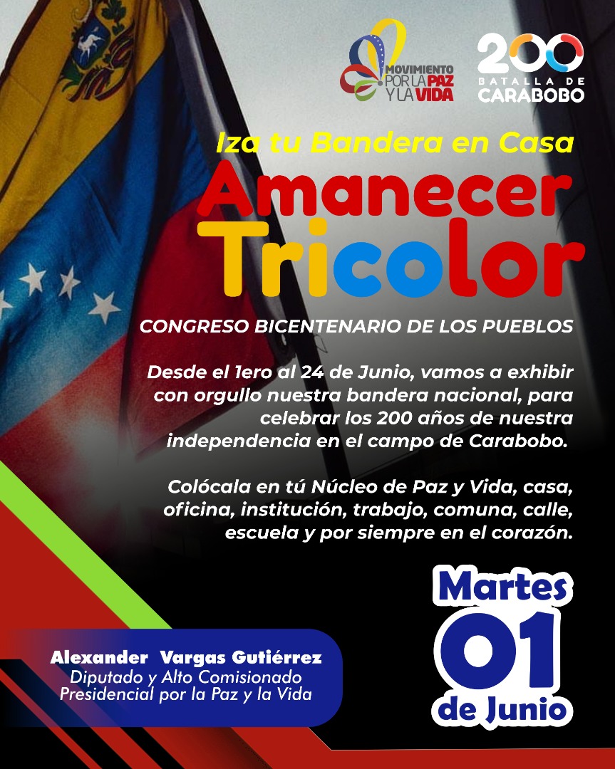vargas_mimou's tweet photo. 𝐀𝐦𝐚𝐧𝐞𝐜𝐞𝐫 𝐓𝐫𝐢𝐜𝐨𝐥𝐨𝐫 🇻🇪

Vamos tod@s a participar en este hermoso amanecer lleno de patriotismo y orgullo. Iza tu Bandera ✊🏿 ¡Venezuela tierra bendita! ¡ Venezuela tierra de Paz! 💛💙❤  #FuegoPatrio #PueblosUnidosPorLaPaz #SemanaRadicalConsciente @NicolasMaduro https://t.co/Hcn6BUe8j2