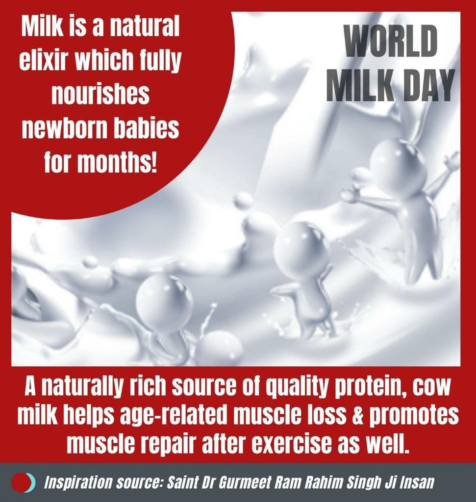 @officialmsgfans @Gurmeetramrahim @derasachasauda Saint Dr MSG organized a #CowMilkParty on the premier of his movie 'Jattu Engineer' and millions of people adopting this way of celebration  of 'Cow Milk Party' because it is beneficial for health. #WorldMilkDay
#EnjoyDairy