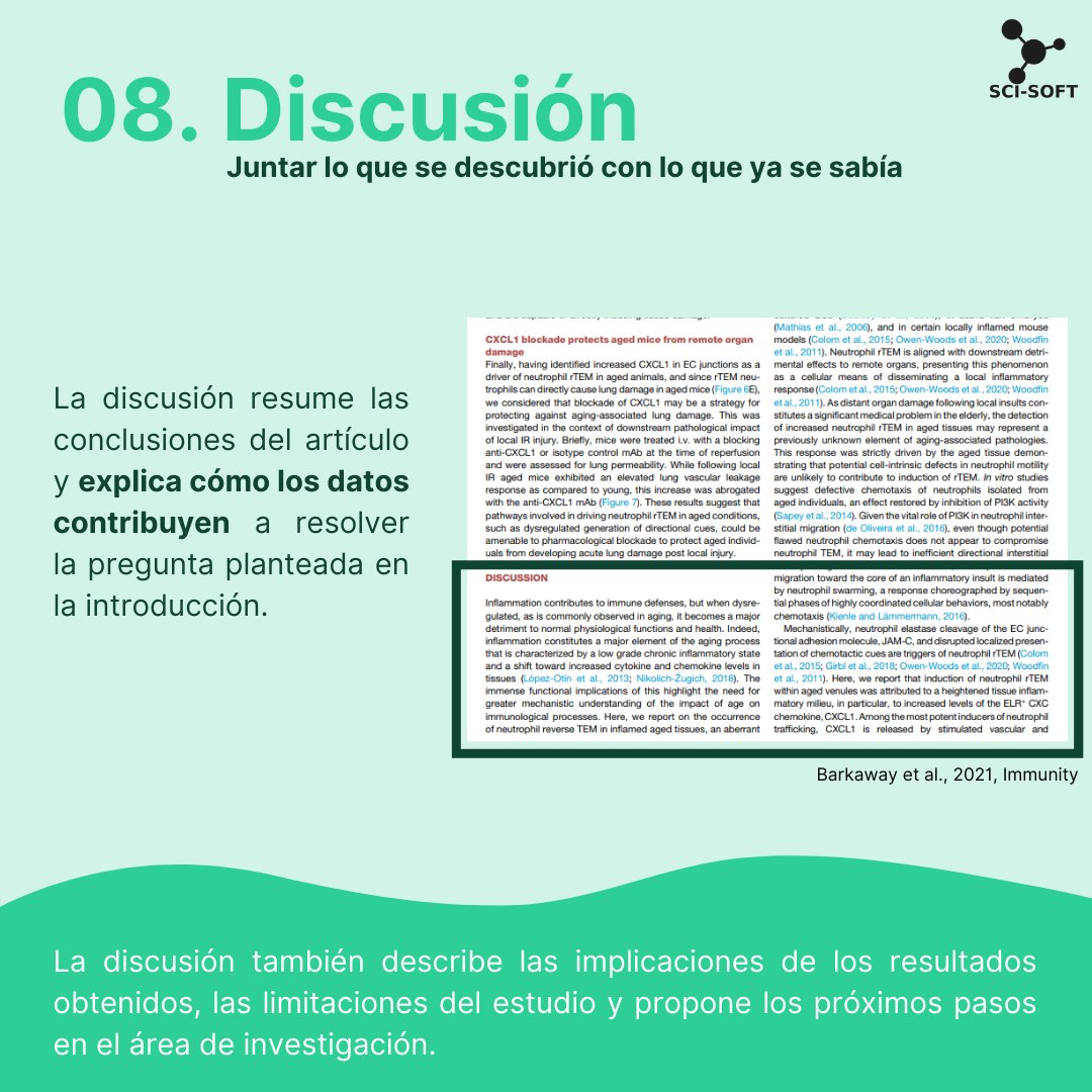 sci_softskills's tweet photo. Discusión. ¿Qué implicaciones tienen los resultados en el tema investigado? ¿Cómo encajan estos descubrimientos con lo que ya se sabía previamente? ¿Hay alguna interpretación de los resultados que merezca ser enfatizada? Todo eso descúbrelo aquí. [9/10] https://t.co/FNGjWl04GQ