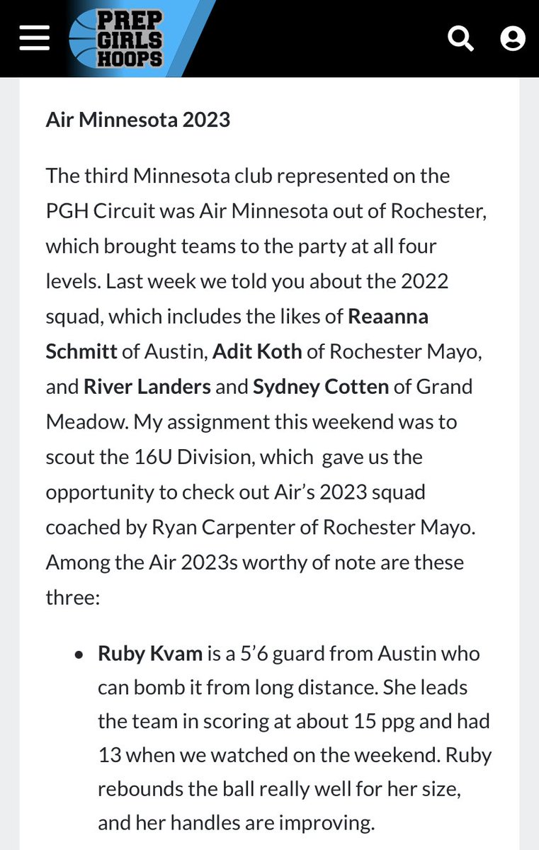 AirMinnesota's tweet image. Well deserved write up on @RubyKvam Mya Walter @walters_kris  and Anna kivimagi