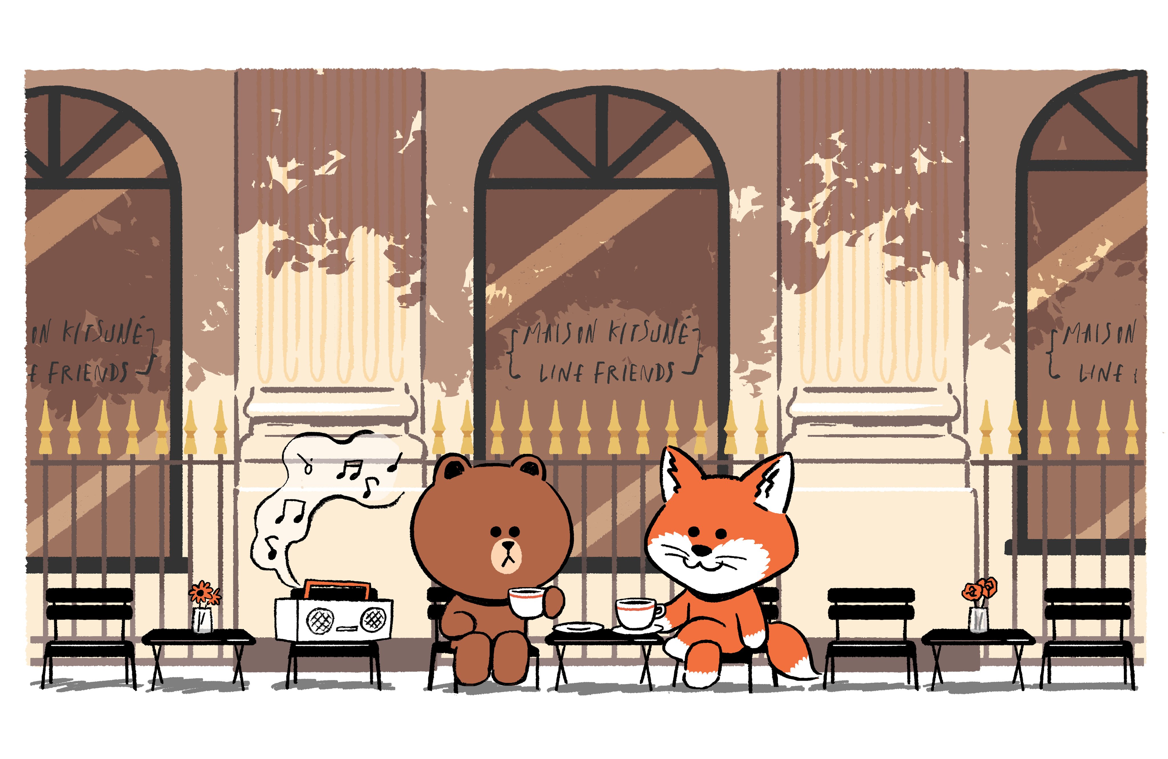 Line Friends Japan 僕ブラウン パリで新しい友達ができたんだ Maison Kitsune Line Friends 21 07 08 Coming Soon メゾンキツネ ブラウン コラボレーション カミングスーン Linefriends Maisonkitsune Maisonkitsunexlinefriends