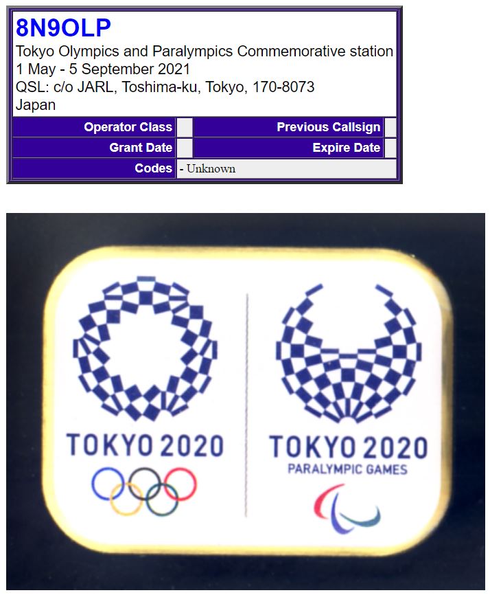 VA7YJJ's tweet photo. Olympics commemorative station worked today on 20m FT8. https://t.co/qR3vUKH4at
