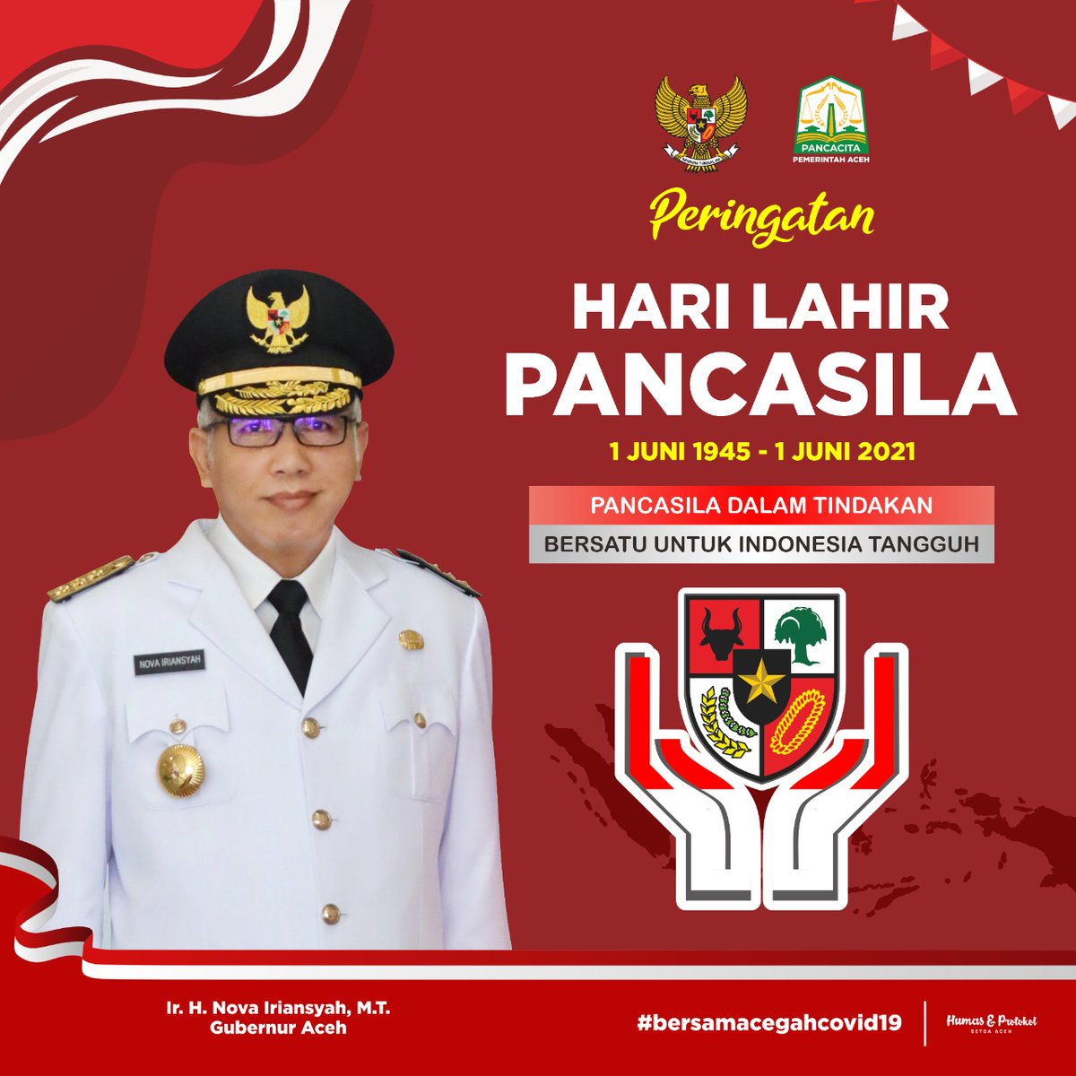 biroumumaceh's tweet photo. “Pancasila dalam Tindakan, Bersatu untuk Indonesia Tangguh”.
#HarlahPancasila2021 #acehupdate @humasaceh @iloveaceh @AkmilHusein @niriansyah @dr_taqwallah https://t.co/wtneb7uemj