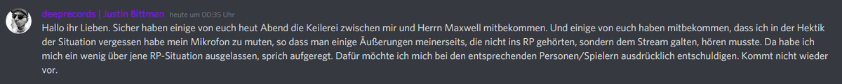 KlangArchiv's tweet photo. Statement zur Sache vorhin im RP während der Keilerei zwischen Justin und Herrn Maxwell auf #StateOfFreedom. https://t.co/YR7usEfzUP