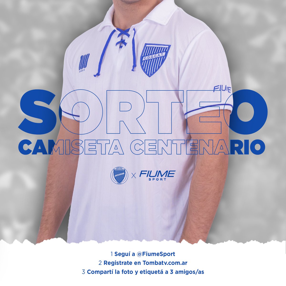 ClubGodoyCruz's tweet photo. #SORTEOCENTENARIO 💯

Esta noche, durante la transmisión de la GALA CENTENARIO, ¡vamos a sortear la camiseta de los 100 años!

¿Cómo participar?

- Seguí la cuenta de @FiumeSport
- Registrate en https://t.co/9De1mHwOeZ
- Compartí la foto y etiquetá a 3 amigos

#VamosTomba 💪 https://t.co/s6UhwBPhHV