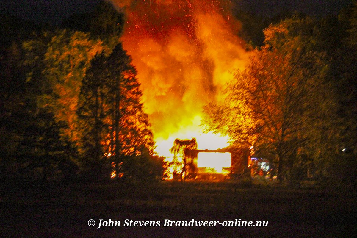 Melding brandweer Konijnenkamp Beekbergen inzake middelbrand