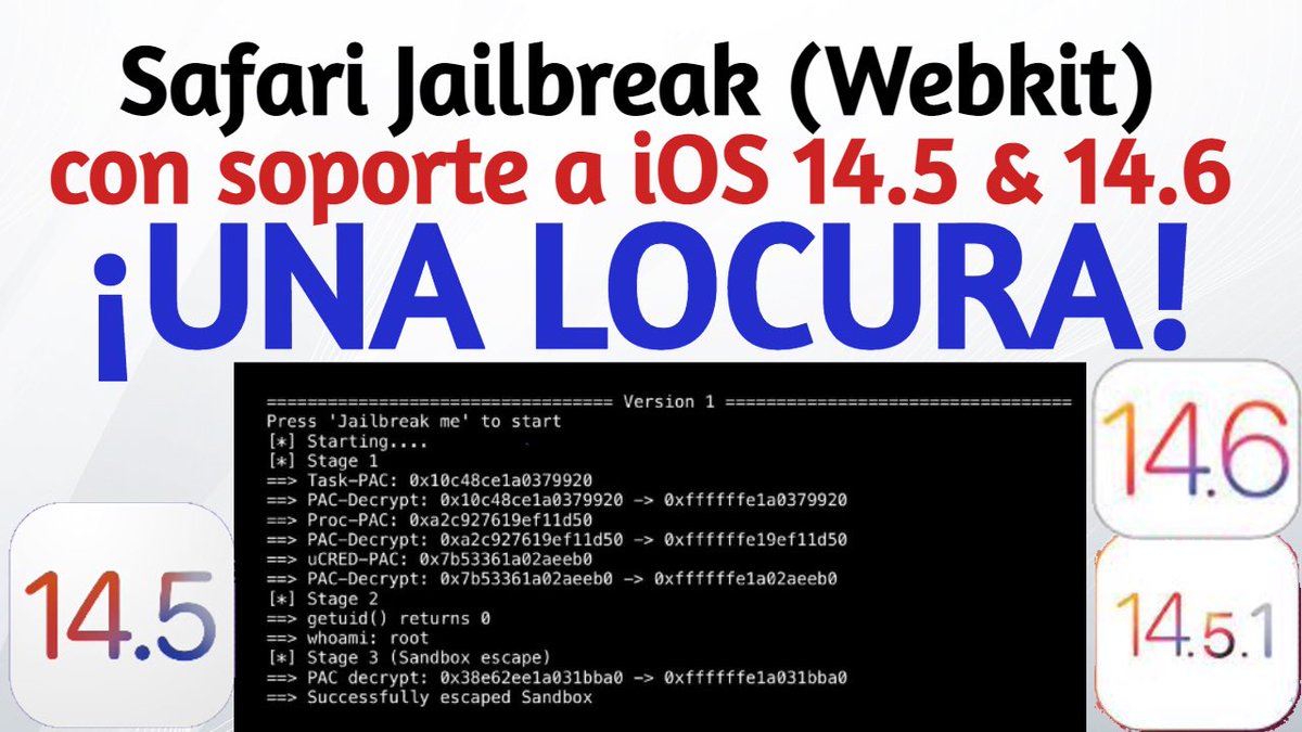 jeff_umanzor's tweet photo. ✅Safari #Jailbreak (WebKit) Con Soporte a iOS 14.6 ¡Una Locura!🔥
✅ WebKit compatible aún con #iOS146😍
✅Tenemos aún la probabilidad en iOS 14.6⁉️
✅Donde es mejor esperar⁉️
✅Que pieza hace falta⁉️
🧡Video aquí🧡
https://t.co/x1JTSFAraK
🔥Suscribe & Comparte🔥#ios1451 https://t.co/g6iWPAQ2Oe