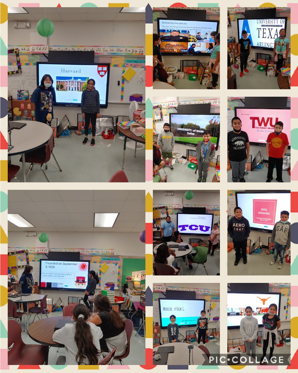 BorjonZavala's tweet photo. Our students are Amazing! We are very proud of all their work! We enjoyed each other's presentations last week...Project 2- Universities, Project 3 - Vision Boards 🌟💙🙌
@BridgettDeeRob1 
@RiveraElem 
@DUALDENTON https://t.co/BizcMrAylW