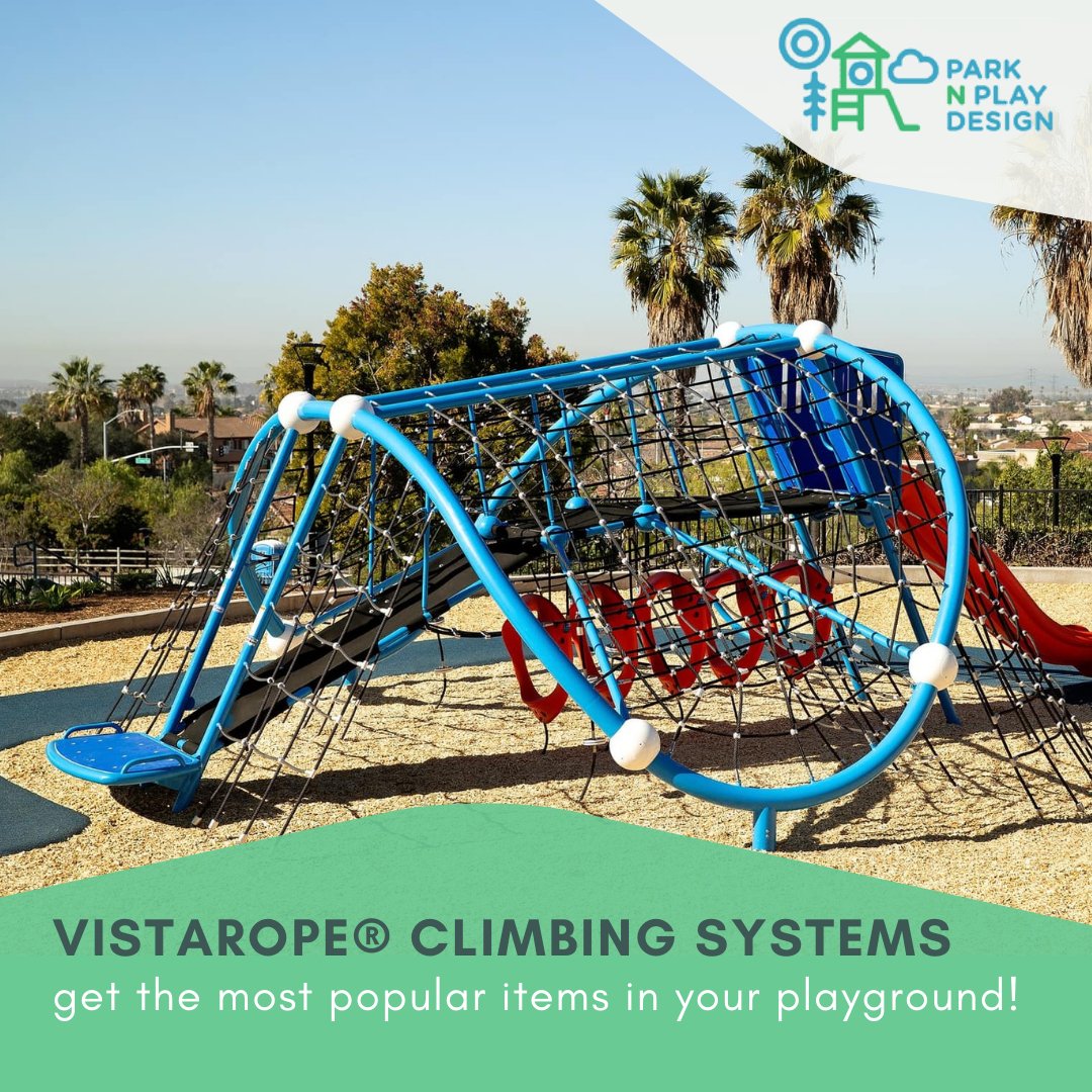 The VistaRope climbing system is specially designed to offer an adventurous and inclusive experience for people aged 5-65. 

Net climbing is one of the most requested pieces of equipment from us because children have an absolute blast!

#ideasinplay #interactiveplay #playmatters
