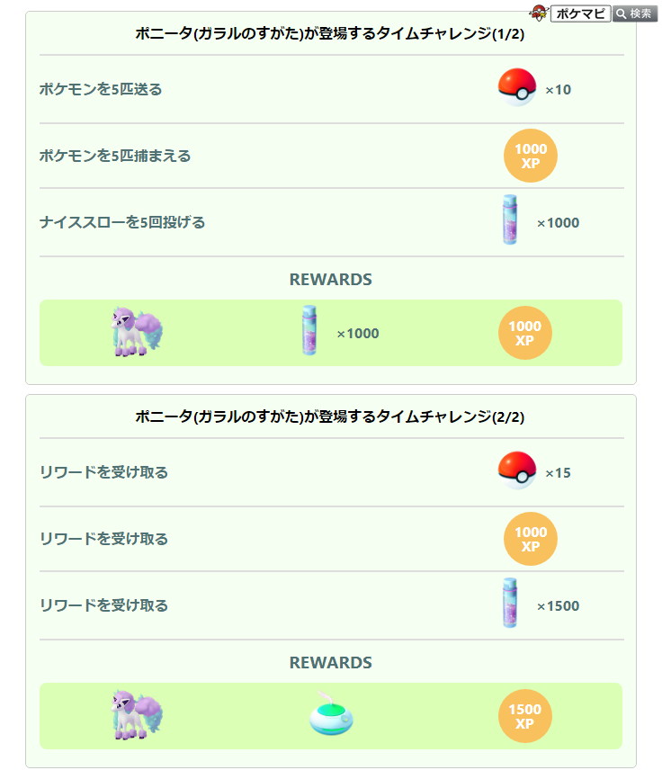 ポケモンgo攻略情報 ポケマピ ポニータ ガラルのすがた が登場するタイムチャレンジのタスクとリワードが確認されています 期間 21 6 1 火 朝10時 6 8 火 朝10時 期間中に入手した7kmタマゴから ポニータ ガラルのすがた がいつもより多く