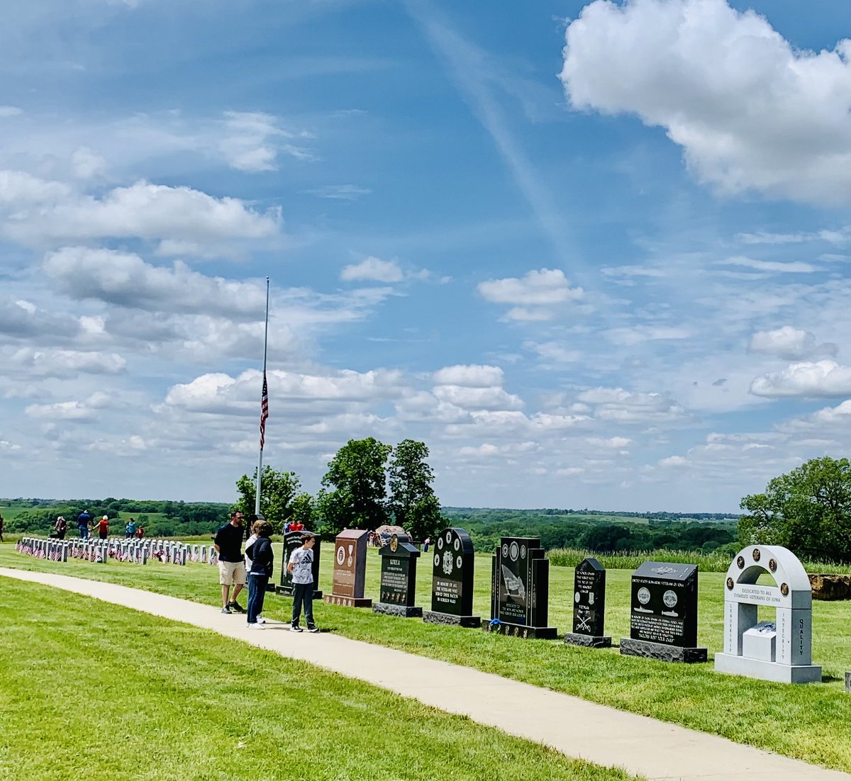 A beautiful Memorial Day at Iowa Veterans Cemetery. Remembering our fallen heroes today and every day. We thank those who donned the uniform for their service. For those who did not come home, you will never be forgotten. Our freedoms remind us of your sacrifice. We honor you. 🇺🇸