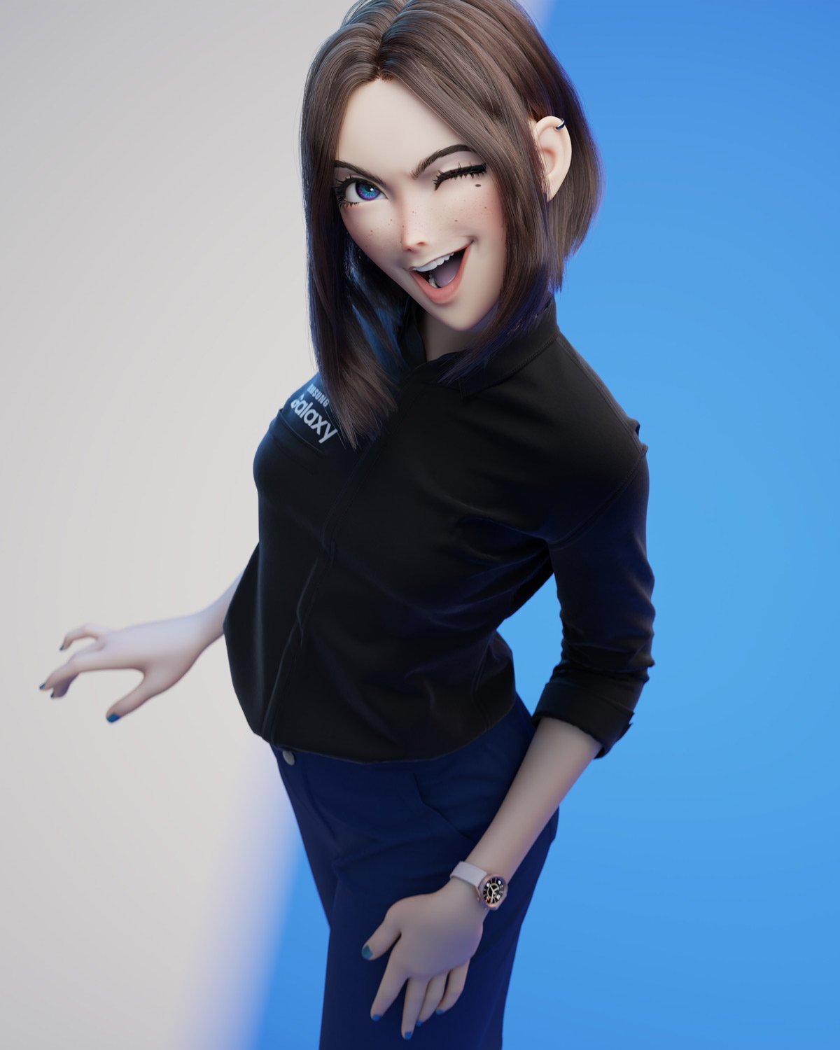 Samsung's unreleased virtual assistant Sam takes over the internet as  Twitter makes fanart of her - SoyaCincau