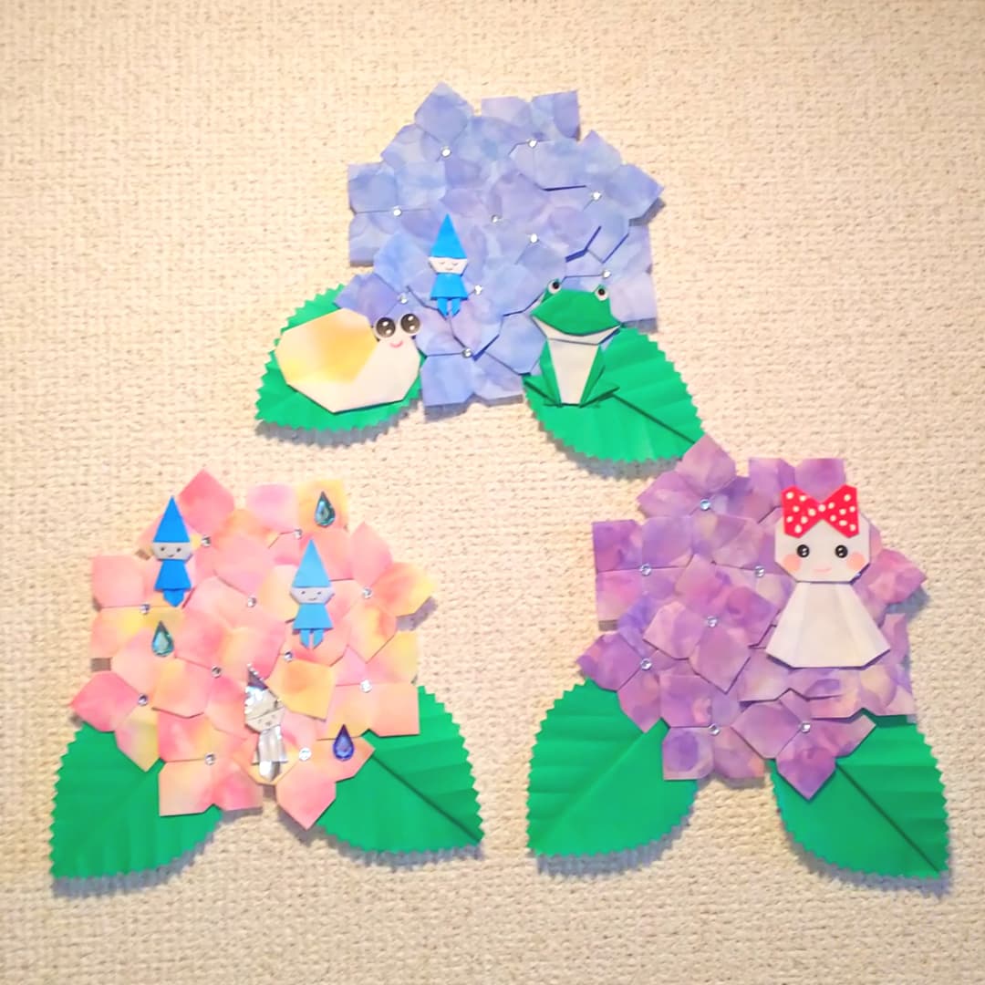 ハイホー Auf Twitter 今日から６月 これから毎日 なんだろうな 相方の職場に飾ってもらう作品３つ 私の心 作品知らず ６月 紫陽花 リース折り紙12か月 永田紀子 カエル たつくりのおりがみ てるてる坊主 おもちゃ箱 カタツムリ だ