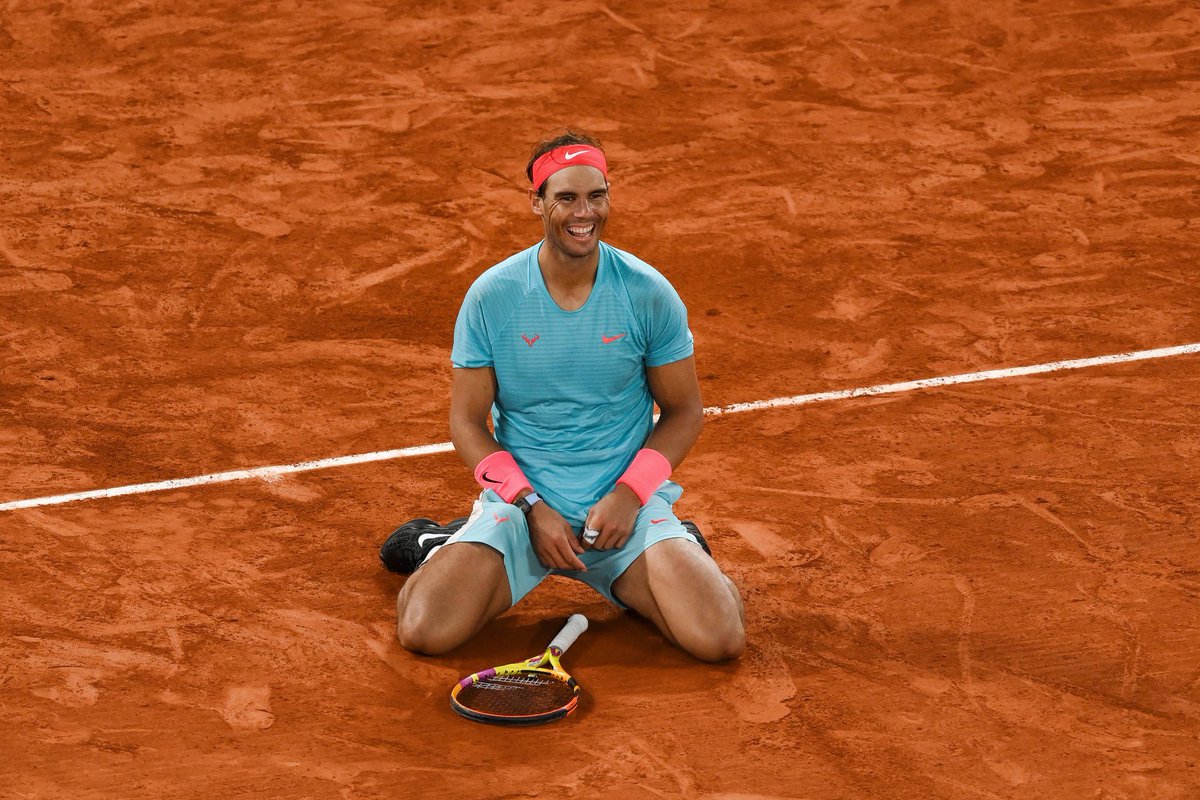 📝 Evolución de Rafa Nadal 🇪🇸 en Roland Garros:

2005| 7-0 🏆
2006| 14-0 🏆
2007| 21-0 🏆
2008| 28-0 🏆
2009| 31-1
2010| 38-1 🏆
2011| 45-1 🏆
2012| 52-1 🏆
2013| 59-1 🏆
2014| 66-1 🏆
2015| 70-2
2016| 72-2
2017| 79-2 🏆
2018| 86-2 🏆
2019| 93-2 🏆
2020| 100-2 🏆