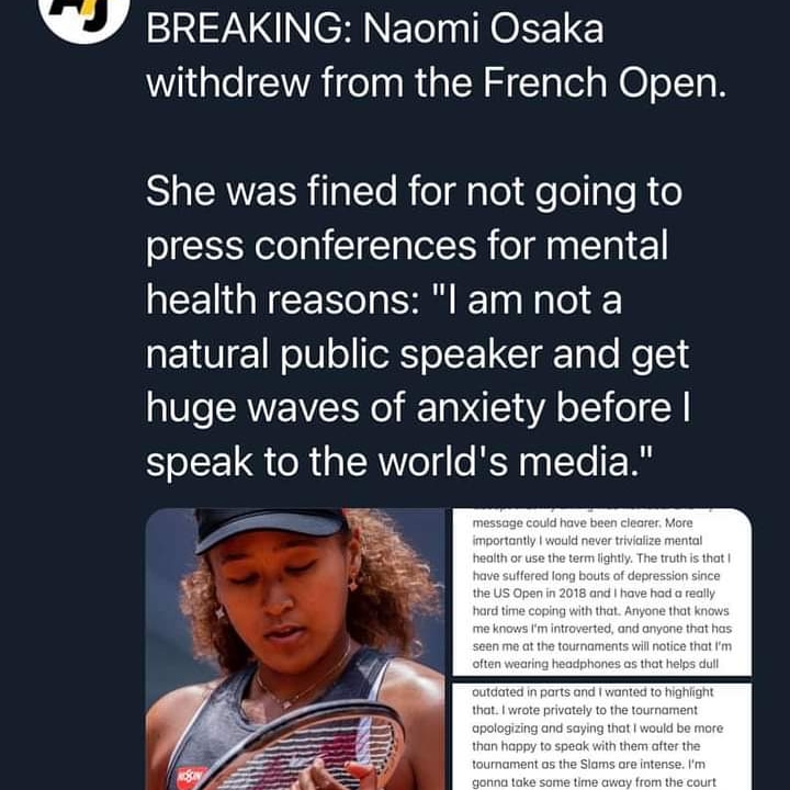 ArnettaL81's tweet photo. Its funny how black people don't get to have mental health issues or show some kind of vulnerability. But white men can open gunfire because of their fragile egos and they are coddled because of it!#NaomieOsaka #Osaka #MentalHealthAwarenessMonth #whitefragility https://t.co/g8N1rLD2z9
