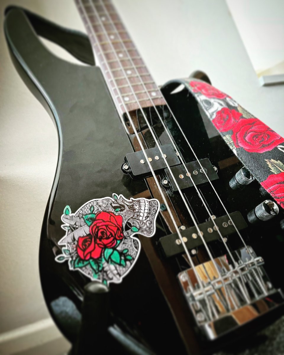 kirst_britton's tweet photo. My pride and joy ❤️ 2 months of learning, 5 songs learnt 🎸 #bassguitar #blackbassguitar #skullandroses #bass #learningbass #learningbassguitar https://t.co/zHZK9Z848E
