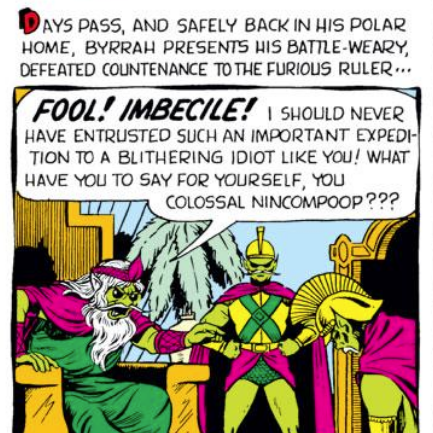 CrazyforRAMU's tweet photo. Superhero strips from 1954 are mostly weak tea, but #BillEverett still makes #Namor fun to read. These fish-dudes are what the Sub-Mariners looked like before they became Atlanteans.

From Sub-Mariner Comics 35 on #MarvelUnlimited.

#GoldenAgeComics #FunnyPanels #Nincompoopery https://t.co/8IZpJNThLT