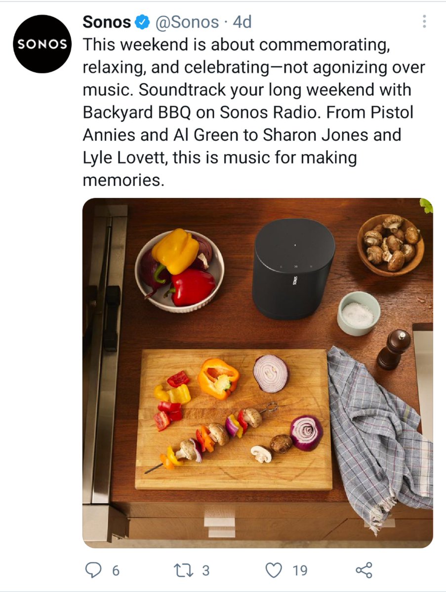 Sonos on Twitter: "This weekend is about relaxing, and celebrating—not agonizing over music. Soundtrack your long weekend with Backyard BBQ Sonos Radio. From Pistol Annies and Al Green to Sharon