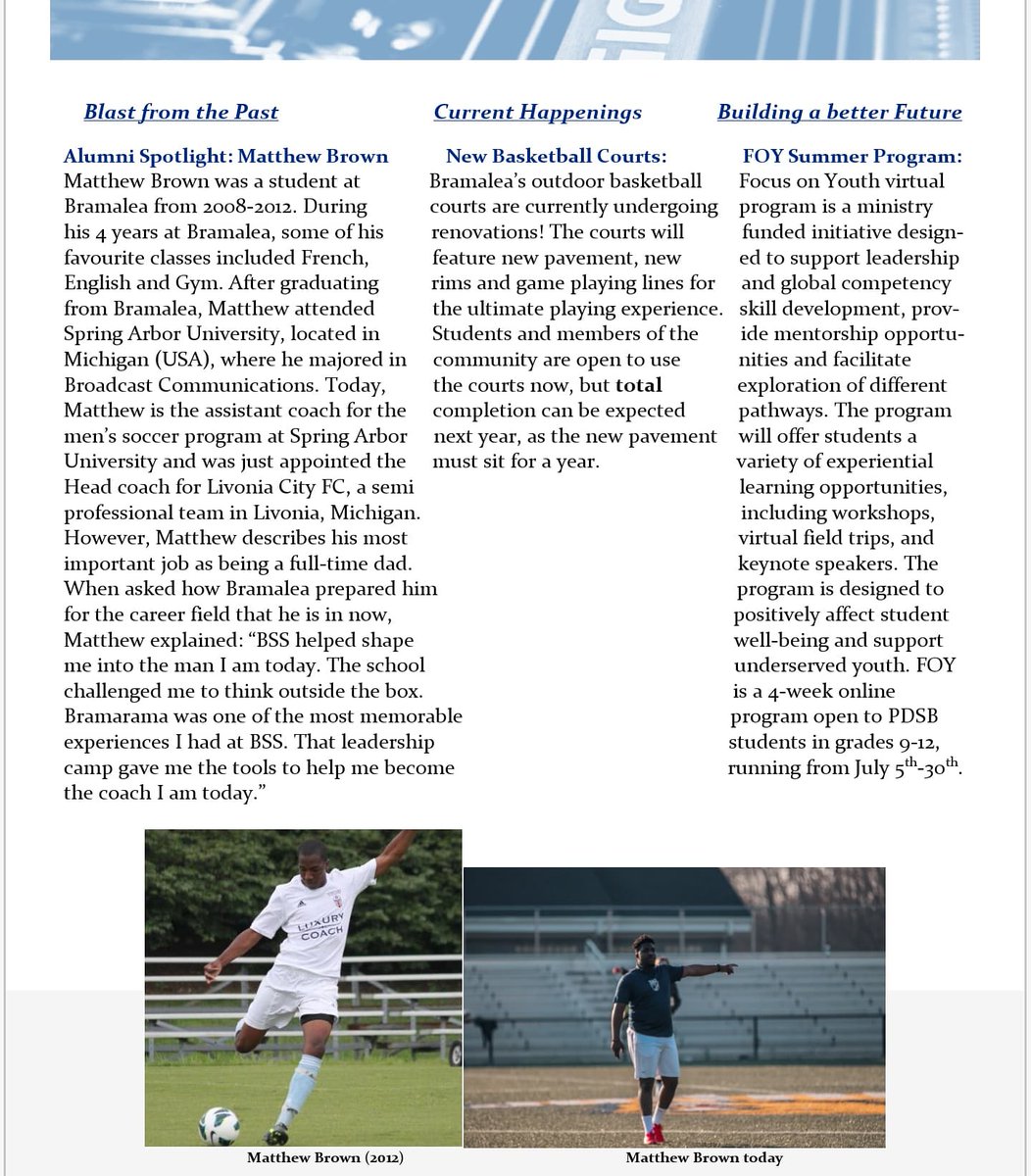 Our May issue of the Bronco Breakdown is now up! Be sure to stay connected with us by following us on Instagram @ bss.alumni and liking our Facebook Page @ Bramalea Secondary School Alumni.