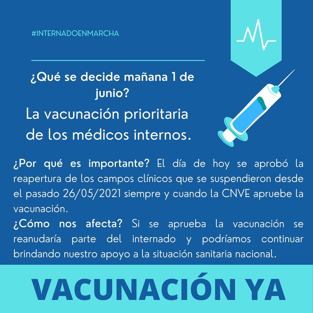 EnInternado's tweet photo. Mañana 01 de junio la Comisión Nacional de Vacunación y Epidemiología valora priorizar a los médicos internos para que culminen sus últimos meses de formación mientras refuerzan los servicios de salud en los que colaborarían.
@msaludcr
#QueVuelvanLosInternos
#InternadoEnMarcha https://t.co/4r4PV1GZbS