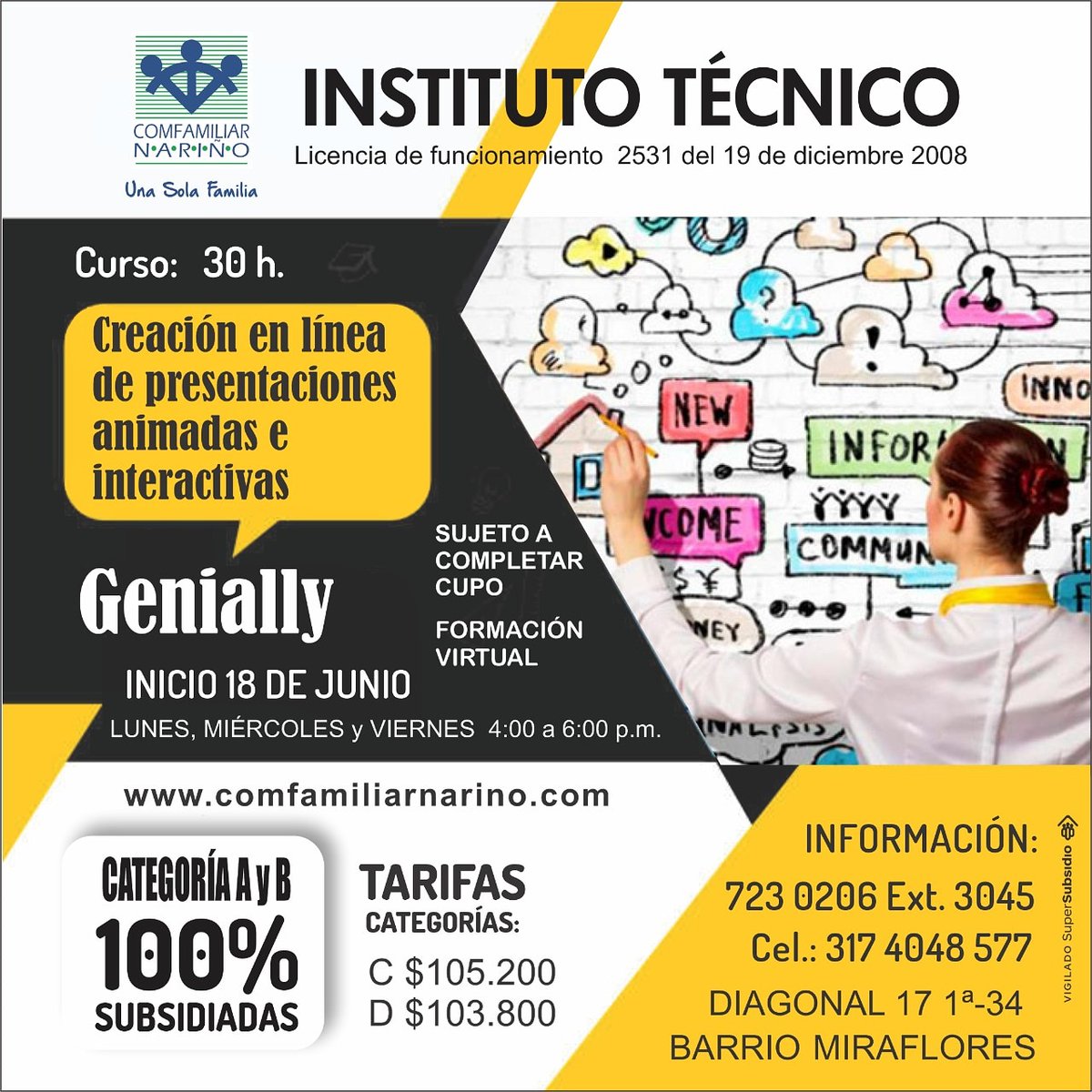 ComfaNarino's tweet image. Te invitamos a que te inscribas en el curso, 'Presentaciones #Animadas e #Interactivas' 👨‍💻🧑‍💻 que ofrece el Instituto Técnico de @ComfaNarino