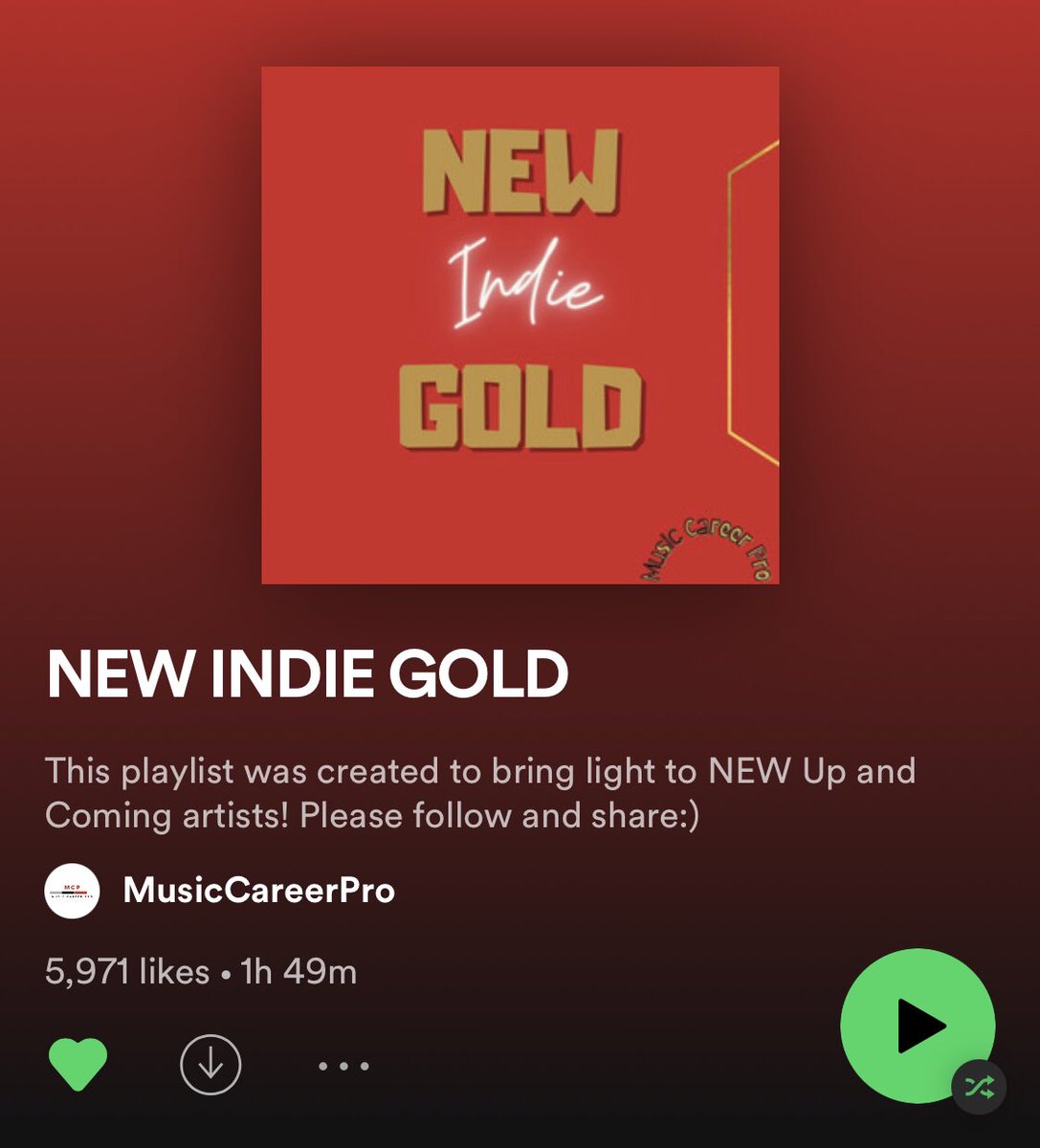 MusicCareerPro's tweet photo. Almost 6K on our Spotify playlist “New Indie Gold” 🙌 Follow Us

#spotifyplaylist #indieartists #spotifypromotion #IndependentArtist #musicmarketing #musicplaylists #spotifyforartist #musiccareerpro #playlistsubmission #musicpromotion https://t.co/jMhVVymBgT