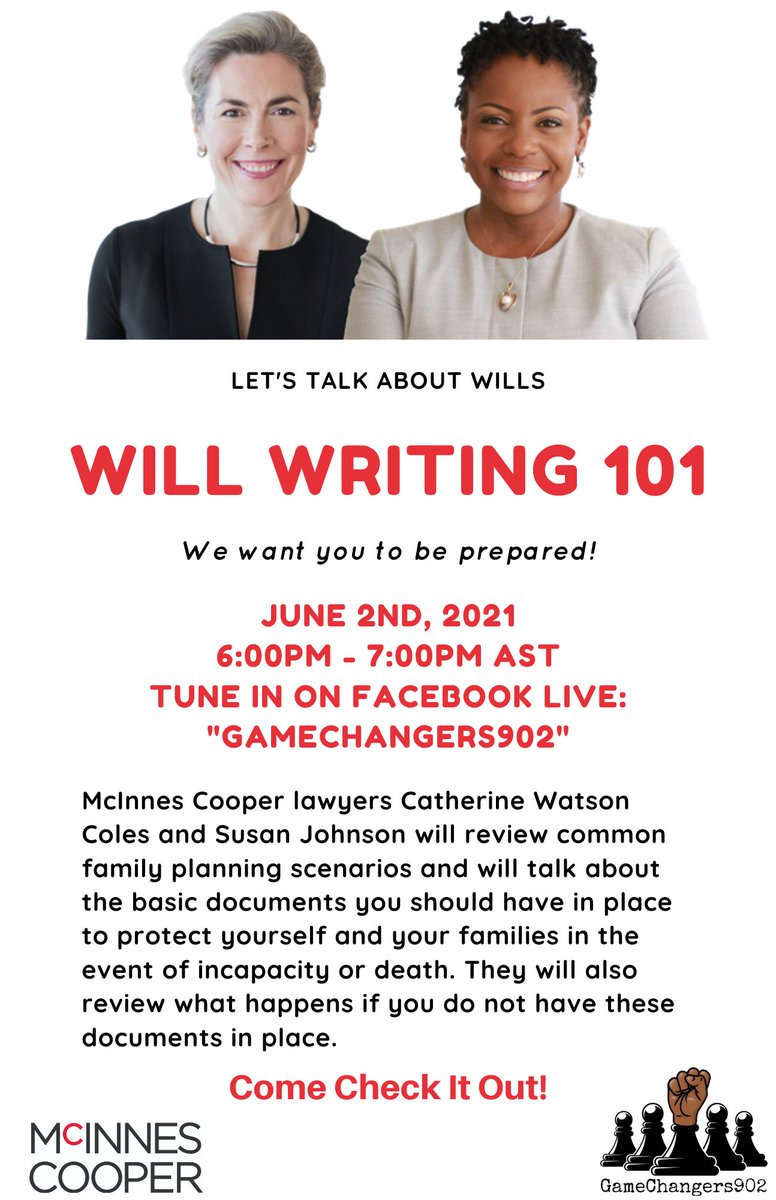 GameChangers902's tweet photo. 💥See information below💥 share widely. We are excited to offer this workshop and discussion on partnership with @mcinnescooper 

Mark your calendar! https://t.co/JtfHRvIJ4I