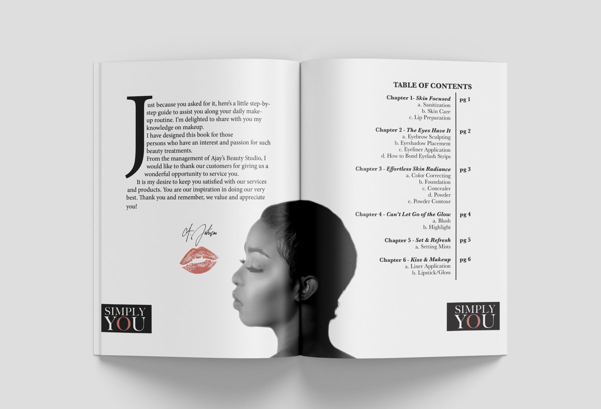 Ru4artwork's tweet image. Sometimes I get a vibe that people think that we only design flyers... Makeup guide book design #GetOneMedia