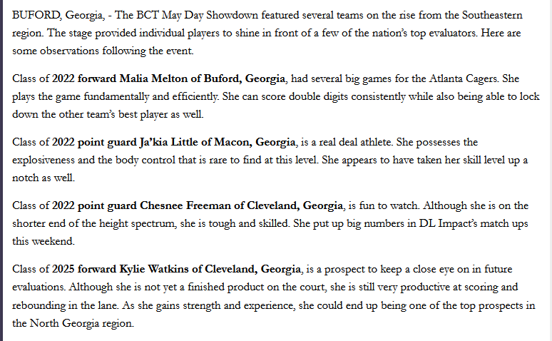 JL_Hemingway's tweet photo. #BCSMayDay Recap via @ProspectsNation
Standouts:
@melton_malia
@jakia_little
@ChesneeFreeman
@Kylie_Watkins22
https://t.co/Yu8Z3XAvH7 https://t.co/nx5Xxb2EZH