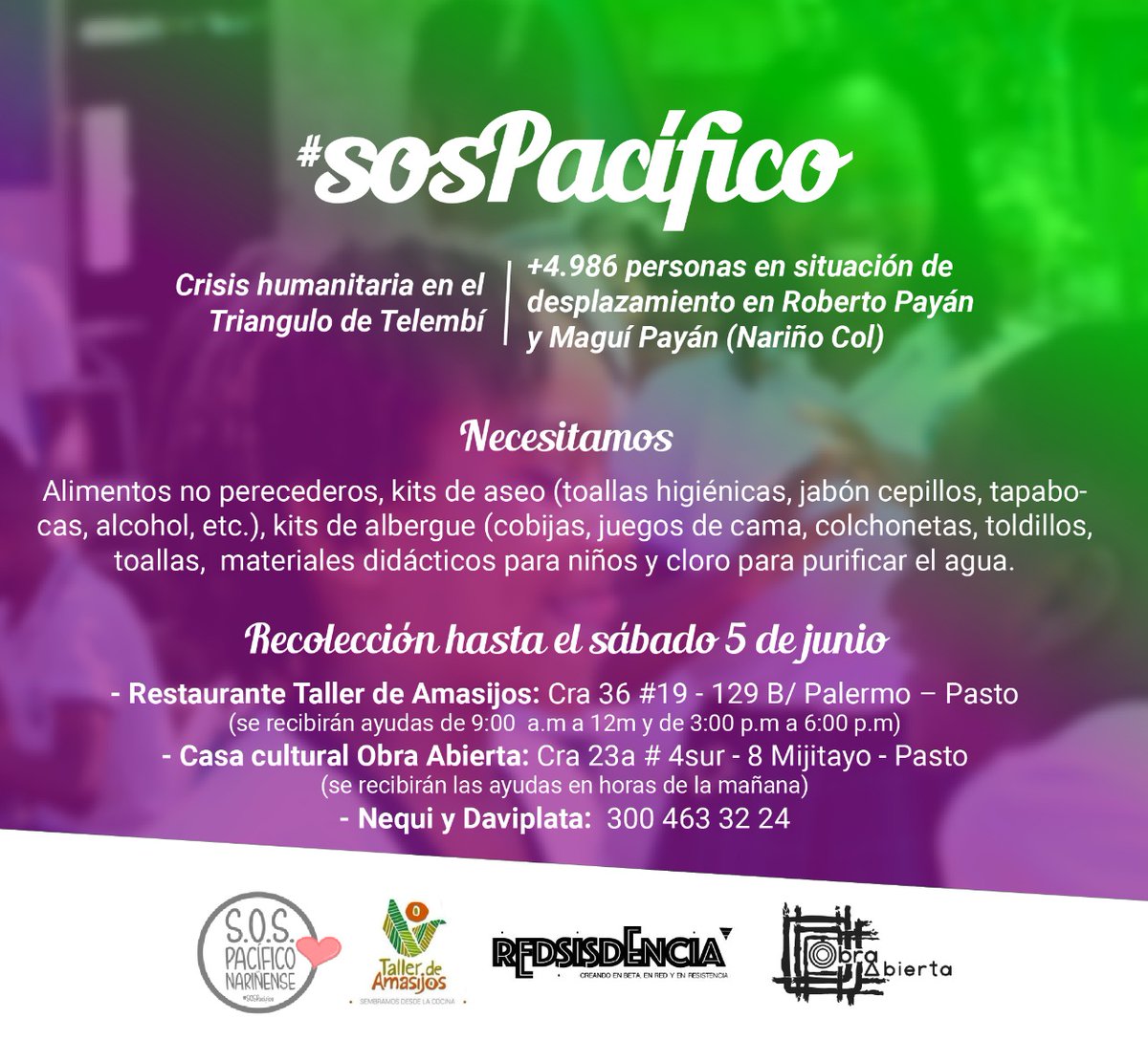 ozwaldo_lopez's tweet photo. #SOSPacífico Y la guerra de esos otros que también destruyen el país y nuestra gente continua. 
Quienes puedan ayudar, por favor. https://t.co/qVbfnUlbcN