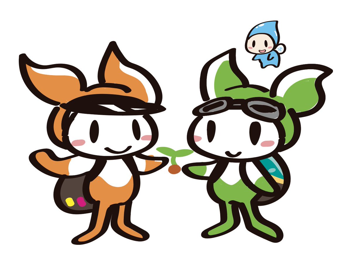 Adpro 印刷ノベルティ通販 アドプロダクト キャラクターはスミ マミ様 Sumimami にデザインして頂きました 可愛いキャラクターありがとうございます W 簡単に動きを付ける際はアド中の人の私が描かせていただきます 左オレンジが兄のファム