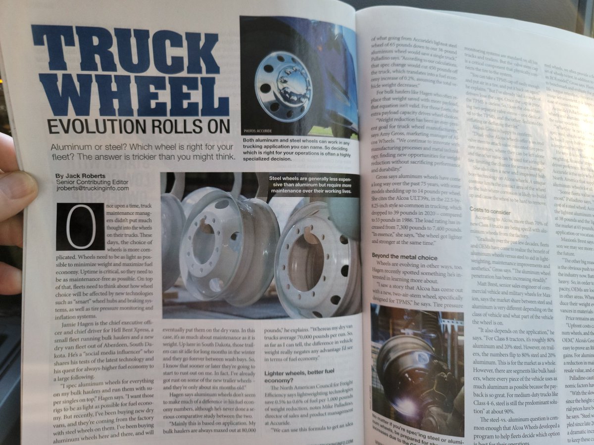 hellbenthagen's tweet photo. I'm flipping through the latest edition of @HDTrucking and I see my name mentioned in an article from @By_JackRoberts about wheels. Totally forgot about this. I sound half ways intelligent, or is it the writer. π€π€£ #LightenUp https://t.co/aTqekaHpsG