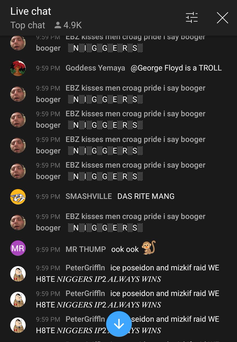 SilentDPro1992's tweet photo. @YouTube @Google @SusanWojcicki make it make sense.  You have problems with pro-black pages running on your platform like @DGoddess27 @TheBlackChannel @TeeLee701 @tariqnasheed @AfrDiasporaNews &amp; more...but let comments like this slide especially in broadcasts. https://t.co/oPklYdULmb