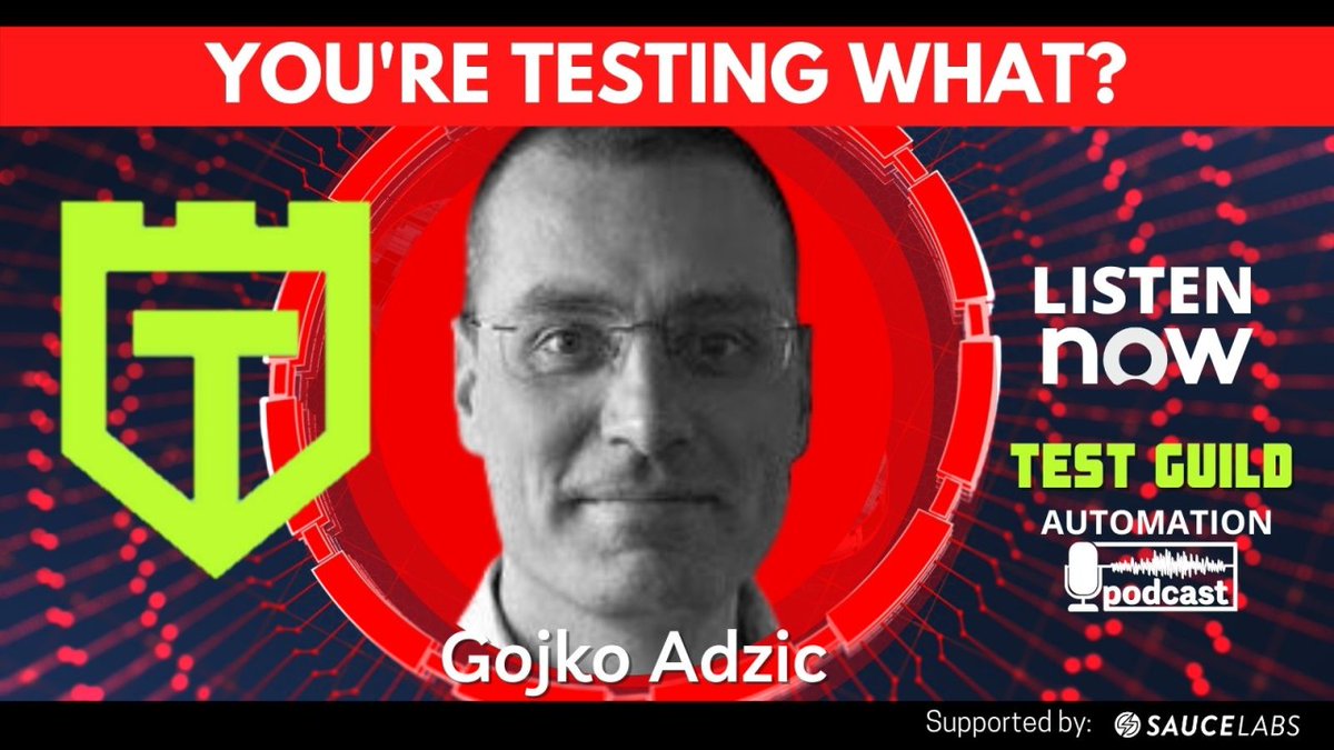 Joe Colantonio (@joecolantonio) on Twitter photo Here's my latest podcast. Listen to <a href="/gojkoadzic/">Gojko Adzic</a> and find out why what may have made sense to automate ten years ago may not still apply today. Hear modern automation tips👉 bit.ly/3yQ217x #testautomation #automationtesting #testguildpodcast Here's my latest podcast. Listen to <a href="/gojkoadzic/">Gojko Adzic</a> and find out why what may have made sense to automate ten years ago may not still apply today. Hear modern automation tips👉 bit.ly/3yQ217x #testautomation #automationtesting #testguildpodcast